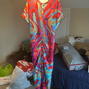 Short sleeve, ankle length dress